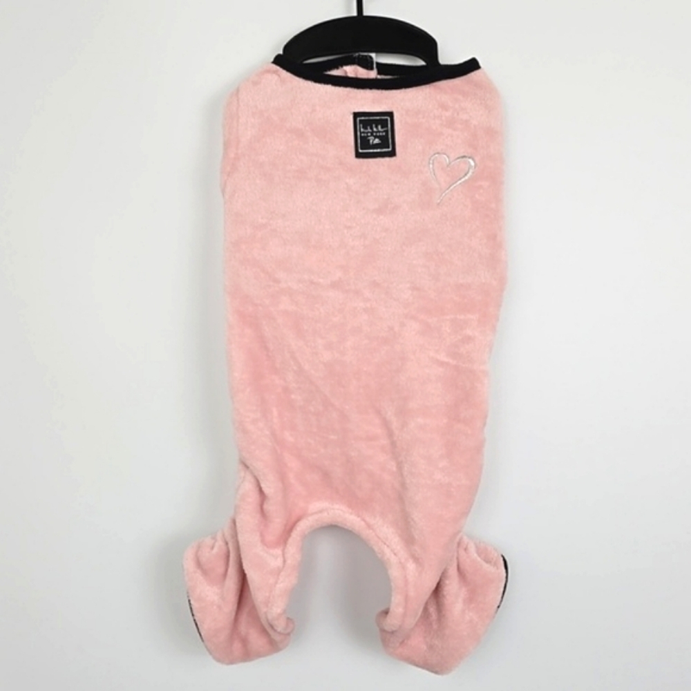 Nicole Miller New York Light Pink Plush Romper Pet Apparel Size M